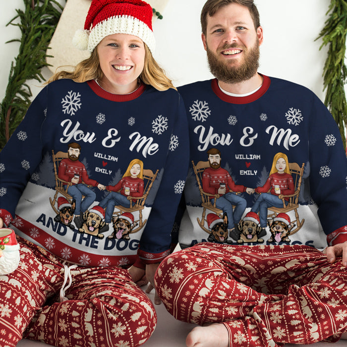 Matching couple and store dog christmas jumpers