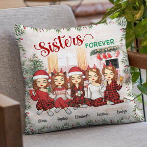 We're Sisters Forever - Bestie Personalized Custom Pillow (Insert Included) - Christmas Gift For Best Friends, BFF, Sisters