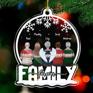 Siblings Forever - Family Personalized Custom Ornament - Acrylic Snow Globe Shaped - Christmas Gift For Siblings, Brothers, Sisters, Cousins, Friends