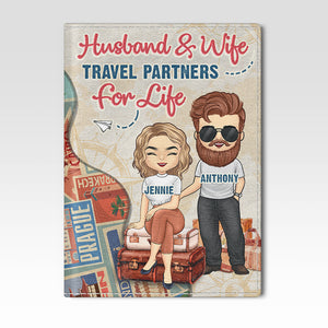 Best Traveled Together - Personalized Passport Cover, Passport Holder - Gift For Couples, Husband Wife