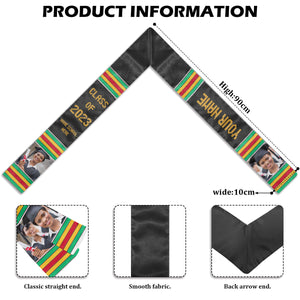 Class of 2023 Kente Cloth Best Gift For Graduation's Day - Personalized Stoles