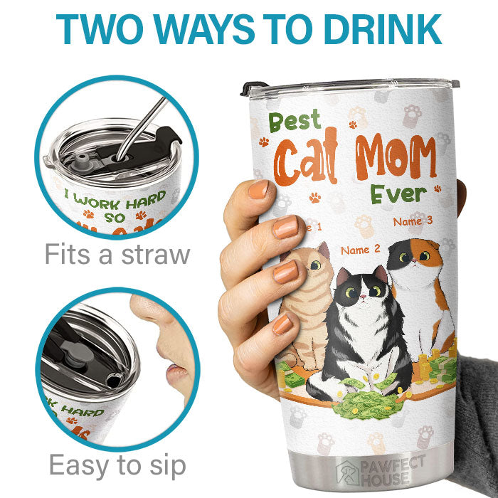 Cat Can Glass Tumbler, I Work Hard So My Cats Can Have A Good Life, Be –  Toposcom