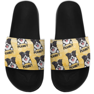 Colorful Fur Baby - Personalized Slide Sandals, Slippers - Gift For Pet Lovers