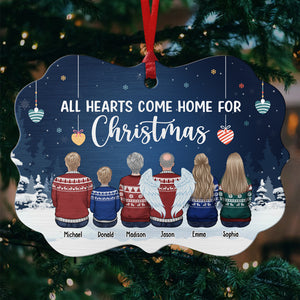 All Hearts Come Home For Christmas - Family Personalized Custom Ornament - Aluminum Benelux Shaped - Christmas Gift For Family Members