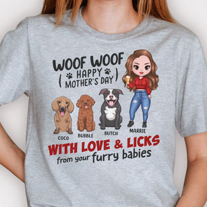 Happy Mother's Day With Love & Licks From Your Furry Babies - Gift For Mother's Day, Personalized Unisex T-shirt, Hoodie