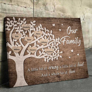 A Little Bit Of Crazy - Personalized Horizontal Canvas - Gift For Grandparents