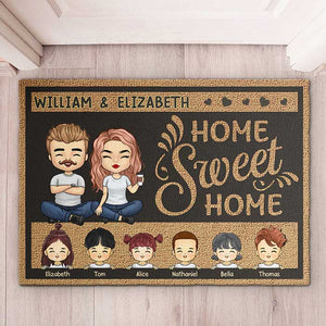 Our Home Sweet Home - Personalized Decorative Mat - Gift For Couples, Husband Wife