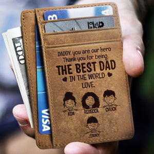 The Best Dad In The World - Personalized Card Wallet - Gift For Dad