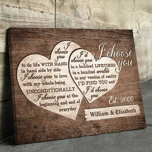I'd Find You & I'd Choose You - Personalized Horizontal Canvas - Gift For Couples, Husband Wife