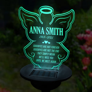 We'll Miss You Until We Meet Again - Personalized Memorial Garden Solar Light - Memorial Gift, Sympathy Gift