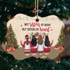 We Are Not Sisters By Blood But Sisters By Heart - Personalized Custom Benelux Shaped Wood Christmas Ornament - Gift For Bestie, Best Friend, Sister, Birthday Gift For Bestie And Friend, Christmas Gift