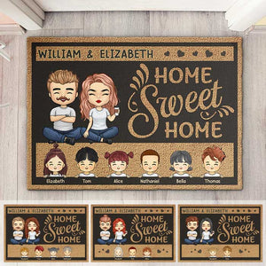 Our Home Sweet Home - Personalized Decorative Mat - Gift For Couples, Husband Wife