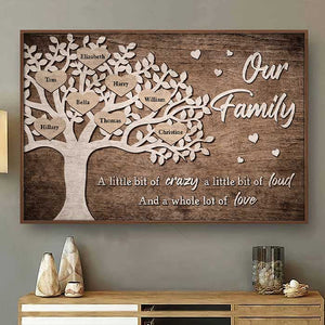 A Little Bit Of Crazy - Personalized Horizontal Poster - Gift For Grandparents
