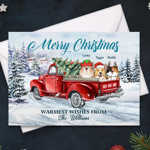 Warmest Wishes From Family - Personalized Custom Christmas Postcard, Christmas Card, Greeting Cards - Gift For Pet Lovers, Christmas Gift