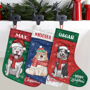 Sending You Pugs And Kisses This Christmas - Personalized Custom Christmas Stocking - Gift For Pet Lovers, Christmas Gift