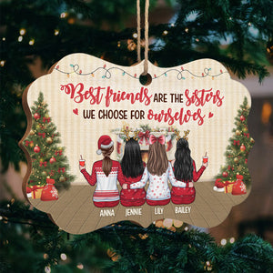 Best Friends Are The Sisters We Choose - Personalized Custom Benelux Shaped Wood Christmas Ornament - Gift For Bestie, Best Friend, Sister, Birthday Gift For Bestie And Friend, Christmas Gift