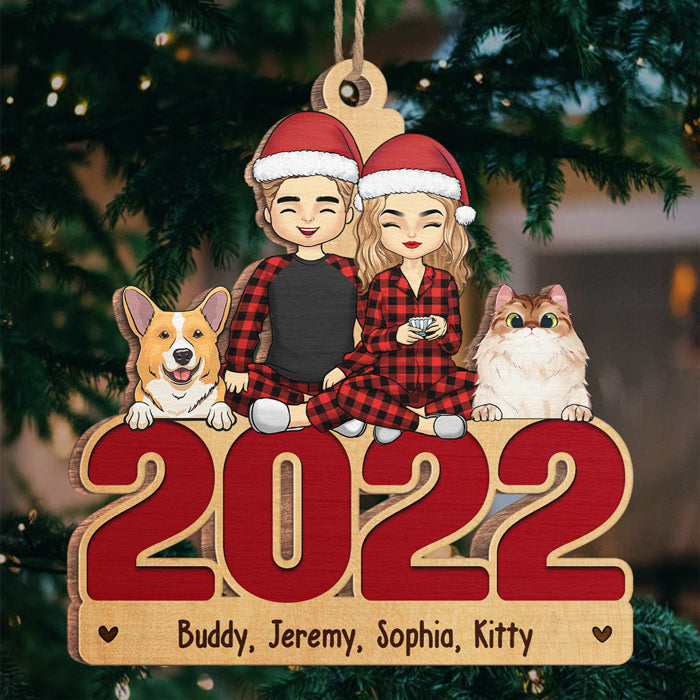 You, Me And Our Fur Babies - Dog & Cat Personalized Custom Ornament - Wood Unique Shaped - Christmas Gift For Pet Owners, Pet Lovers