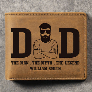 Dad The Man The Myth The Legend - Personalized Bifold Wallet - Gift For Dad