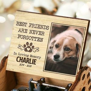 Best Friends Are Never Forgotten - Personalized Music Box - Upload Image, Gift For Pet Lovers