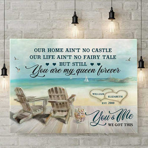 Our Life Ain't No Fairy Tale - Personalized Horizontal Canvas - Gift For Couples, Husband Wife