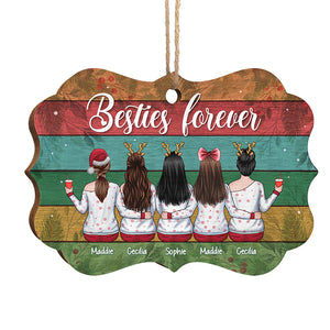 Besties Forever - Personalized Custom Benelux Shaped Wood Christmas Ornament - Gift For Bestie, Best Friend, Sister, Birthday Gift For Bestie And Friend, Christmas Gift