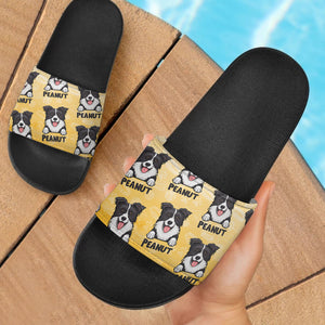 Colorful Fur Baby - Personalized Slide Sandals, Slippers - Gift For Pet Lovers