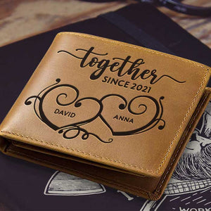 Together Since - Personalized Bifold Wallet - Gift For Couples, Husband Wife