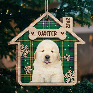 Sweet Home - Personalized Custom House Shaped Wood Photo Christmas Ornament - Upload Image, Gift For Pet Lovers, Christmas Gift