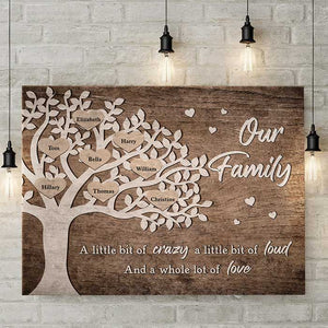 A Little Bit Of Crazy - Personalized Horizontal Canvas - Gift For Grandparents