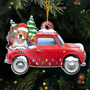 I Woof You A Merry Christmas - Personalized Custom Car Shaped Acrylic Christmas Ornament - Gift For Pet Lovers, Christmas Gift