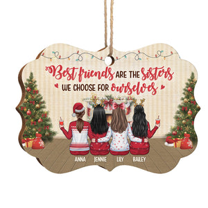 Best Friends Are The Sisters We Choose - Personalized Custom Benelux Shaped Wood Christmas Ornament - Gift For Bestie, Best Friend, Sister, Birthday Gift For Bestie And Friend, Christmas Gift