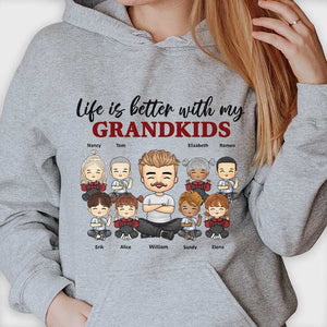 Life Is Better With These Grandkids - Gift For Grandpa, Personalized Unisex T-shirt, Hoodie