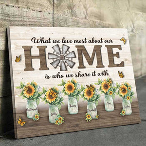 What We Love Most About Our Home - Personalized Horizontal Canvas - Gift For Couples, Husband Wife