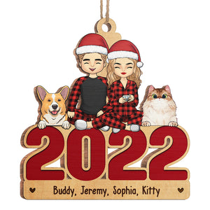 You, Me And Our Fur Babies - Dog & Cat Personalized Custom Ornament - Wood Unique Shaped - Christmas Gift For Pet Owners, Pet Lovers