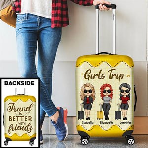 Travel Is Better With Friends - Gift For Bestie - Personalized Luggage Cover