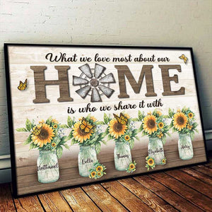 What We Love Most About Our Home - Personalized Horizontal Poster - Gift For Couples, Husband Wife
