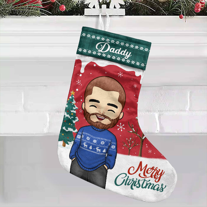 La joie de Noël se partage en famille - Chaussette de Noël personnalisée - Cadeau pour la famille, cadeau de Noël