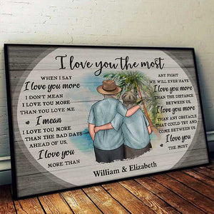 I Love You More Than Anything - Personalized Horizontal Poster - Gift For Couples, Husband Wife