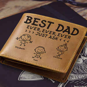 Best Dad Ever Just Ask - Personalized Bifold Wallet - Gift For Dad