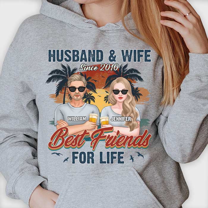 We're Best Friends for Life - Personalized T-Shirt, Hoodie, Sweatshirt - Gift for Couple, Husband Wife, Anniversary, Engagement, Wedding, Marriage