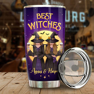 Best Witches - Classy Sassy And A Bit Smart Assy - Personalized Tumbler - Gift For Bestie, Best Friend, Sister, Birthday Gift For Bestie And Friend, Halloween Gift