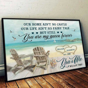Our Home Ain't No Castle - Personalized Horizontal Poster - Gift For Couples, Husband Wife