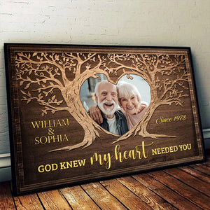 God Knew My Heart Needed You - Personalized Horizontal Poster - Upload Image, Gift For Couples, Husband Wife