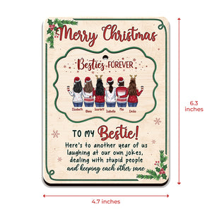 Here’s To Another Year Of Us Laughing At Our Own Jokes - Personalized Christmas Wooden Card With Pop Out Ornament - Gift For Bestie, Best Friend, Sister, Birthday Gift For Bestie And Friend, Christmas Gift