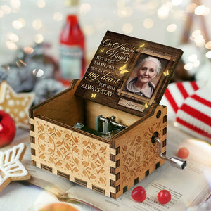 In My Heart You Will Always Stay - Personalized Music Box - Upload Image, Memorial Gift, Sympathy Gift