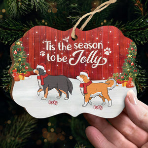 'Tis The Season To Be Jolly - Dog Personalized Custom Ornament - Wood Benelux Shaped - Christmas Gift For Pet Owners, Pet Lovers