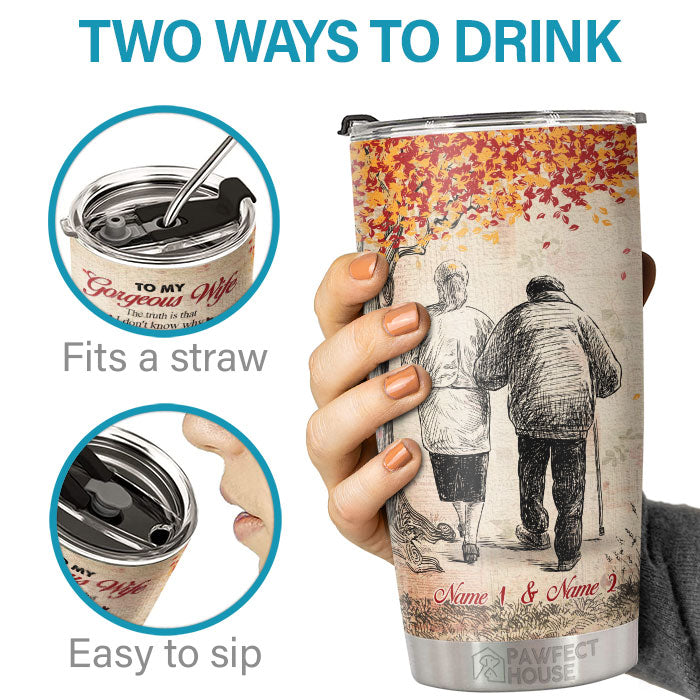 I Don't Know Why I Love You, I Just Know I Love You A Lot - Personalized Tumbler - To My Wife, Gift For Wife, Anniversary, Engagement, Wedding, Marriage Gift