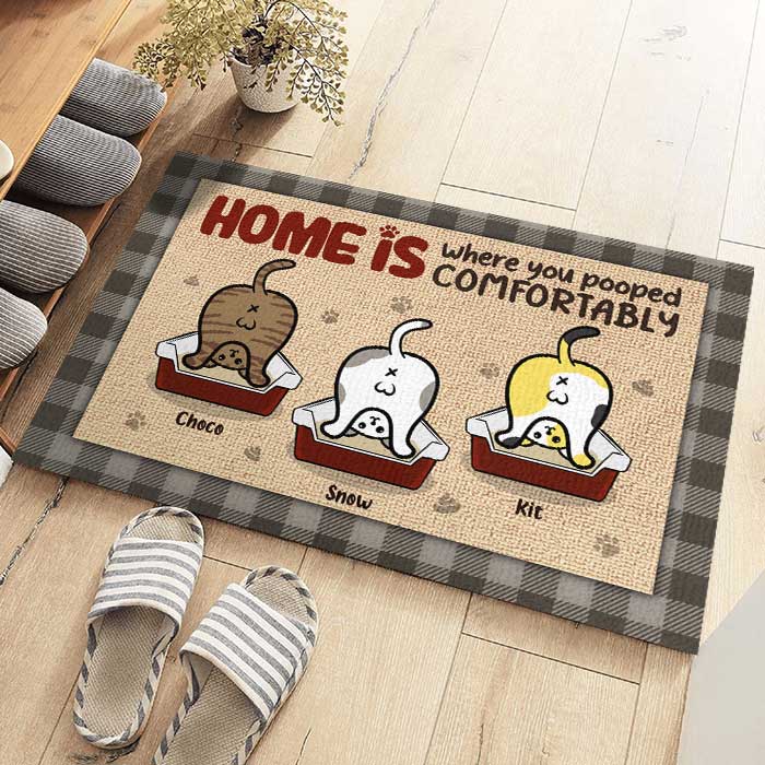 Home Is Where You Pooped Comfortably - Personalized Decorative Mat - Gift For Pet Lovers, Pet Owners, Pet Gift