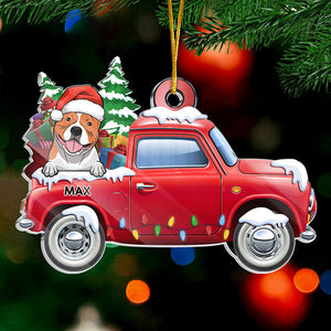 I Woof You A Merry Christmas - Personalized Custom Car Shaped Acrylic Christmas Ornament - Gift For Pet Lovers, Christmas Gift