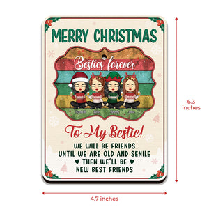 Merry Christmas To My Besties - Personalized Custom Christmas Wooden Card With Pop Out Ornament - Gift For Bestie, Best Friend, Sister, Birthday Gift For Bestie And Friend, Christmas Gift